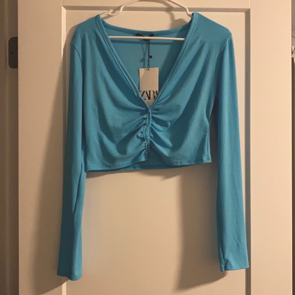 Blue Zara crop top